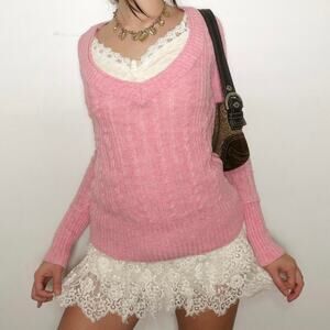 Y2k baby pink aeropostale vneck sweater